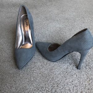Gray Suede Pumps
